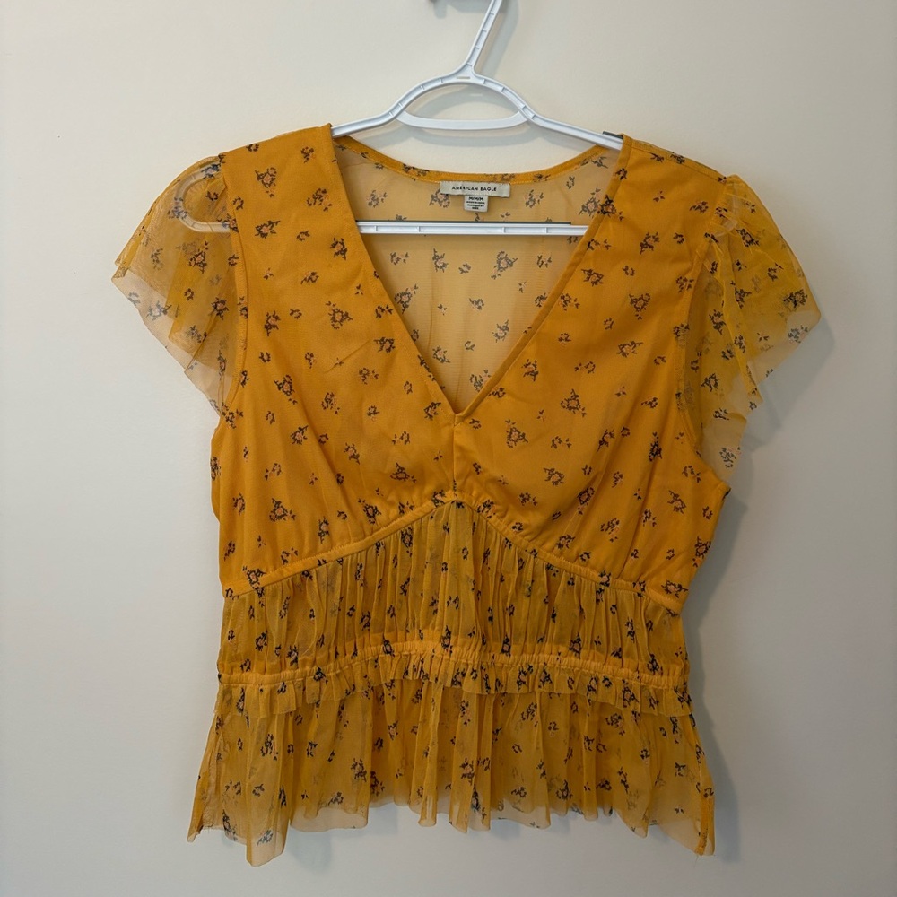 Tulle Peplum Top